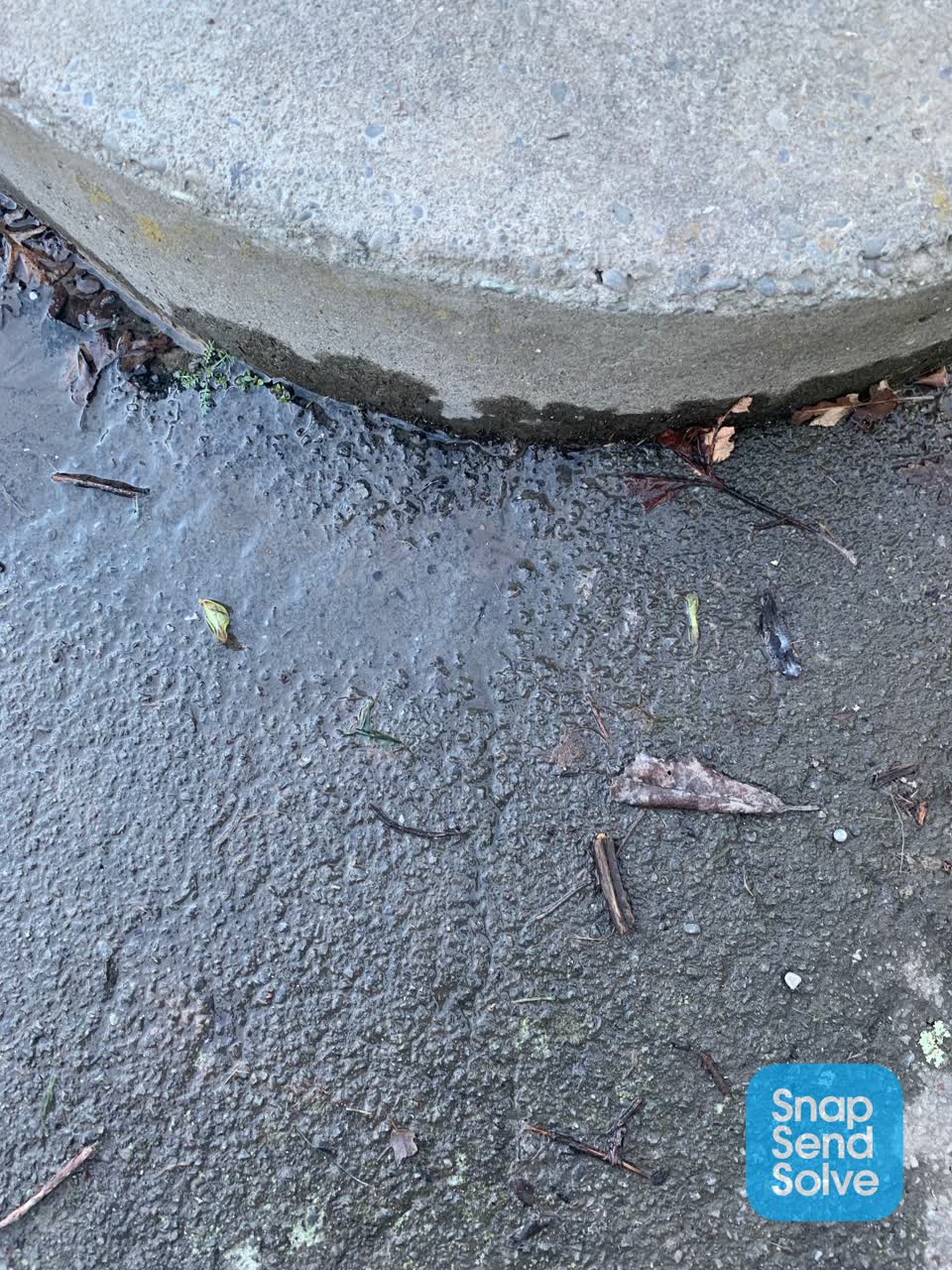 The photograph attached to this water leak report