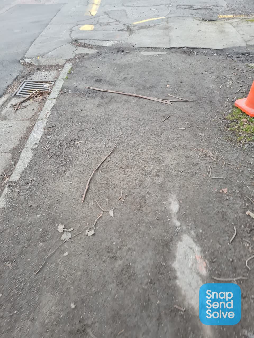 The photograph attached to this pavement - damaged report