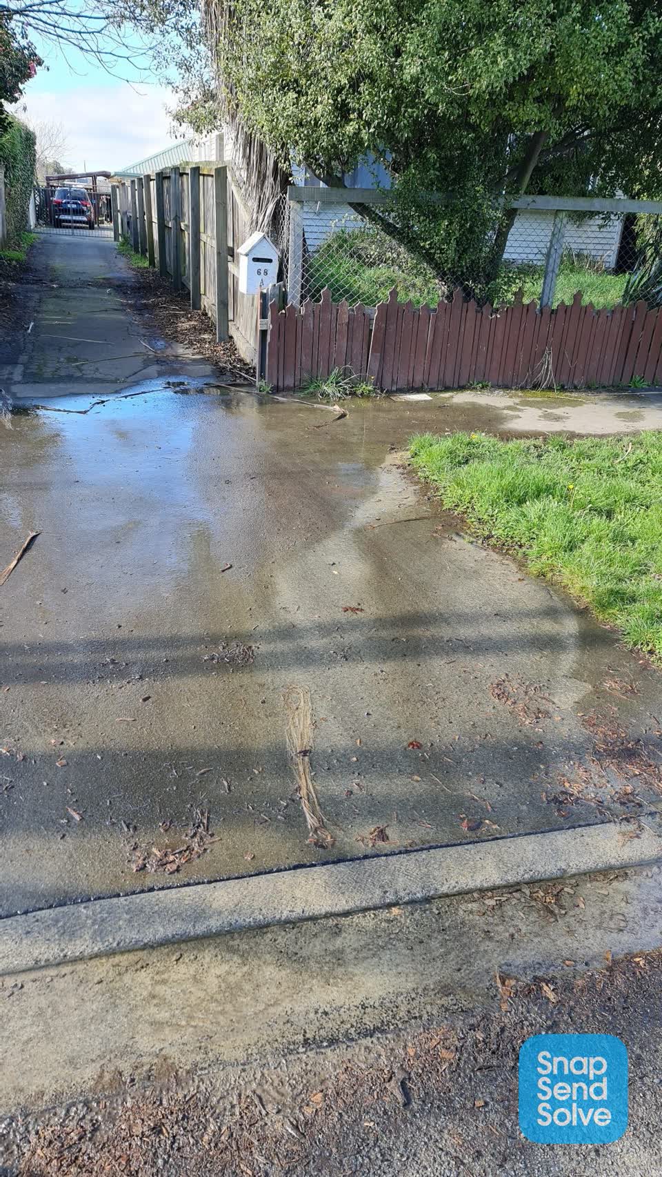 The photograph attached to this water leak report