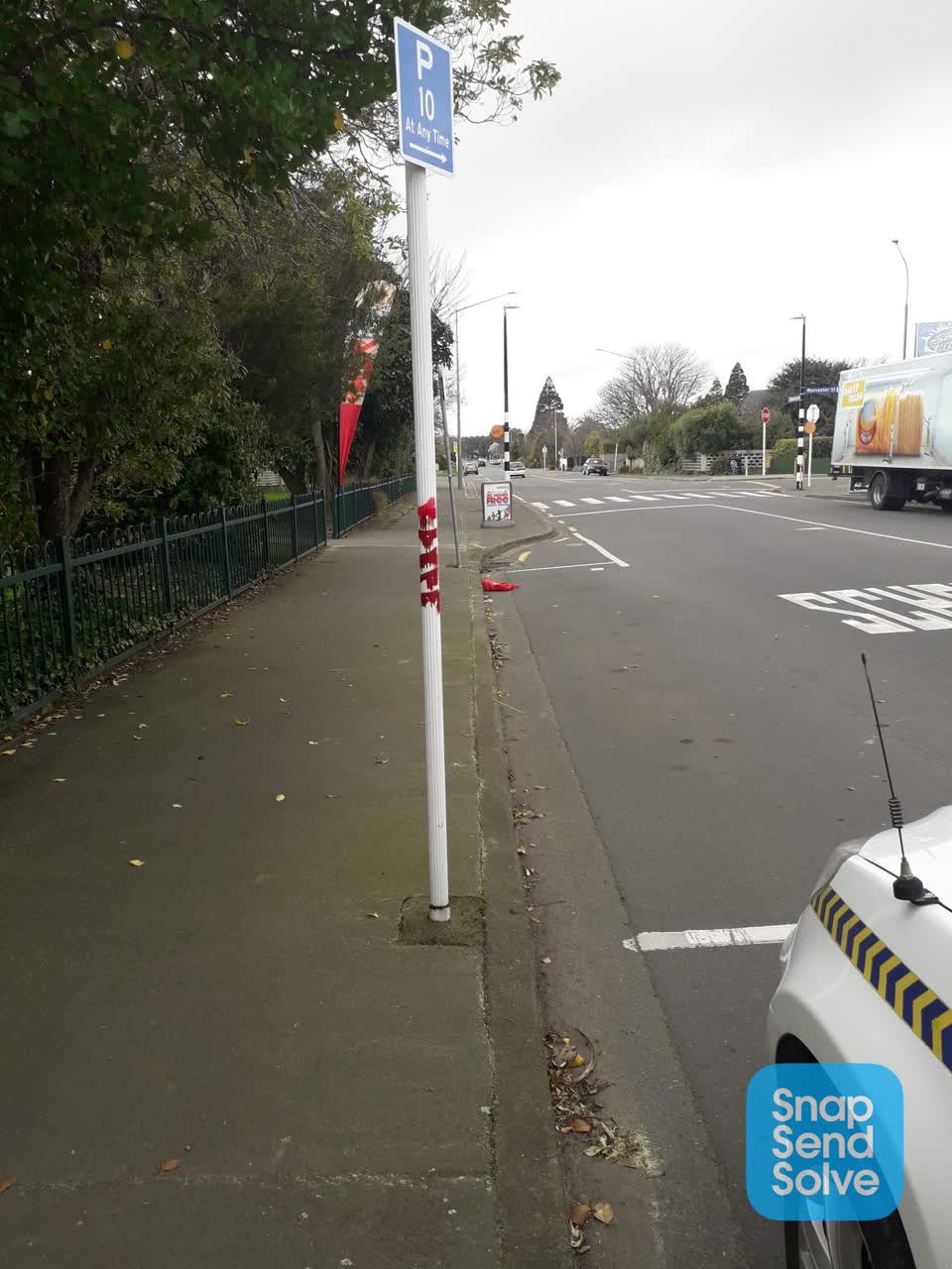 The photograph attached to this graffiti report