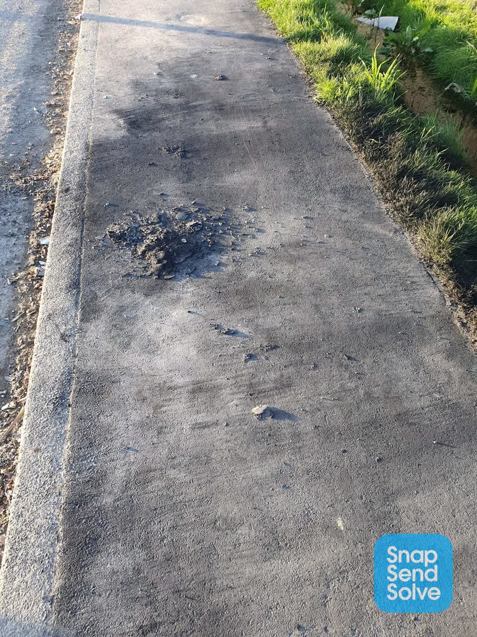 The photograph attached to this damaged road report