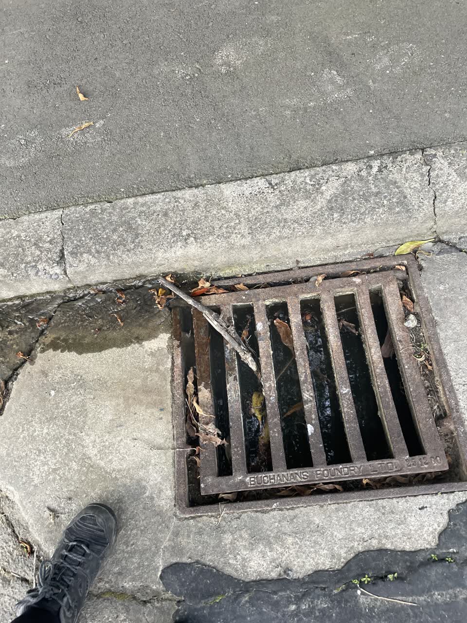 The photograph attached to this street gutters / storm water report