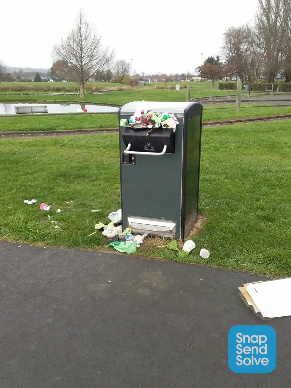 The photograph attached to this rubbish and bins - general report
