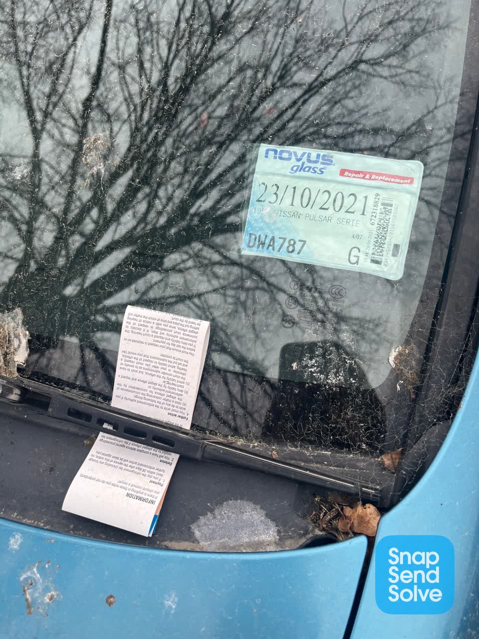 The photograph attached to this abandoned vehicle report