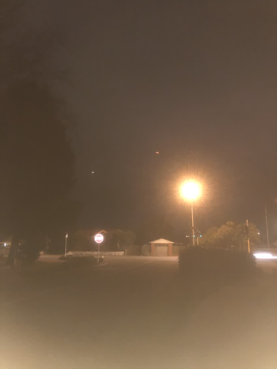 The photograph attached to this street light outage report