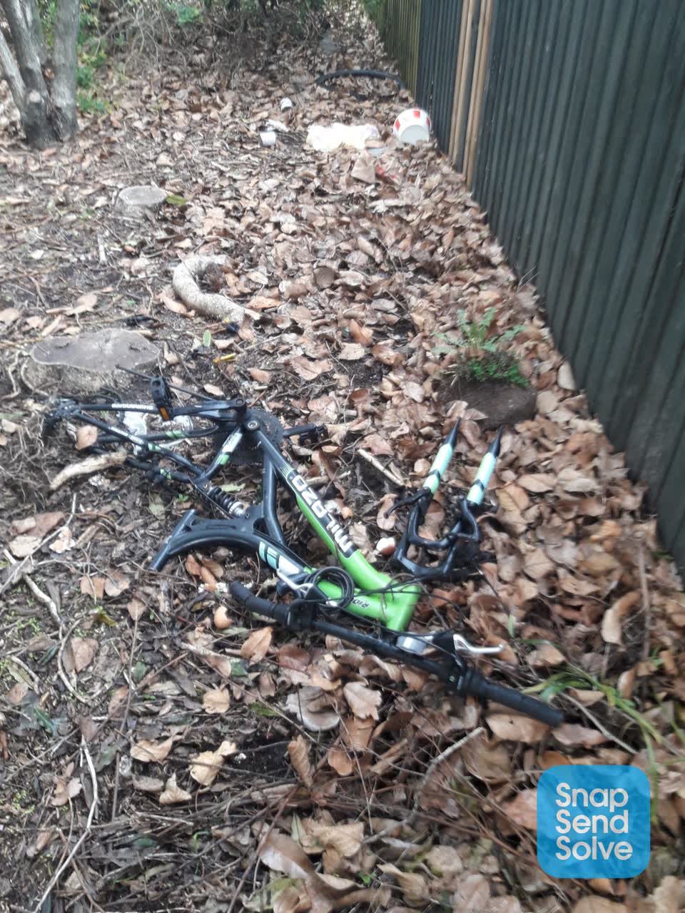 The photograph attached to this dumped rubbish report