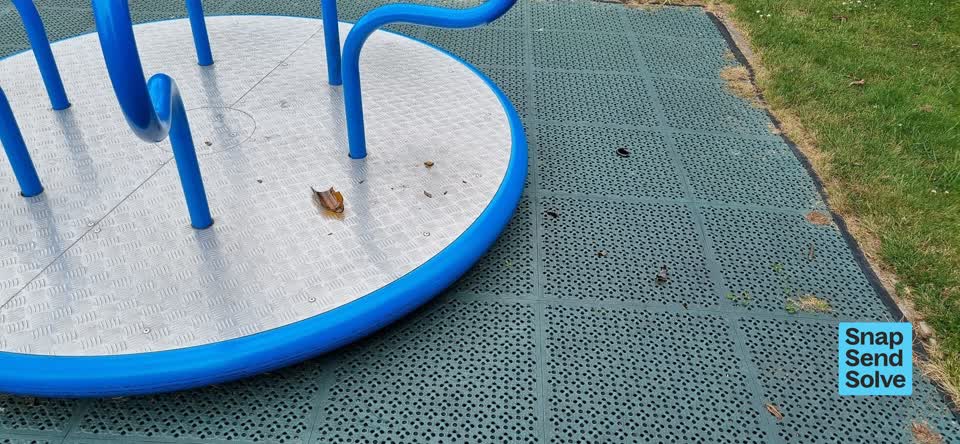 The photograph attached to this playground equipment report