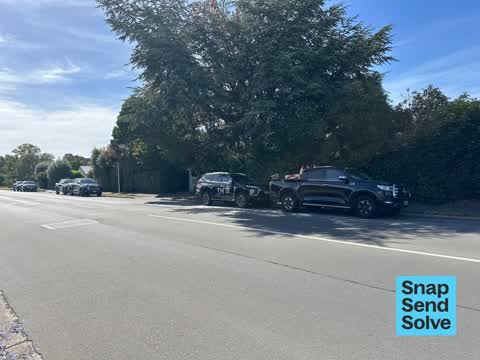 Hazard, vehicle, a report photo