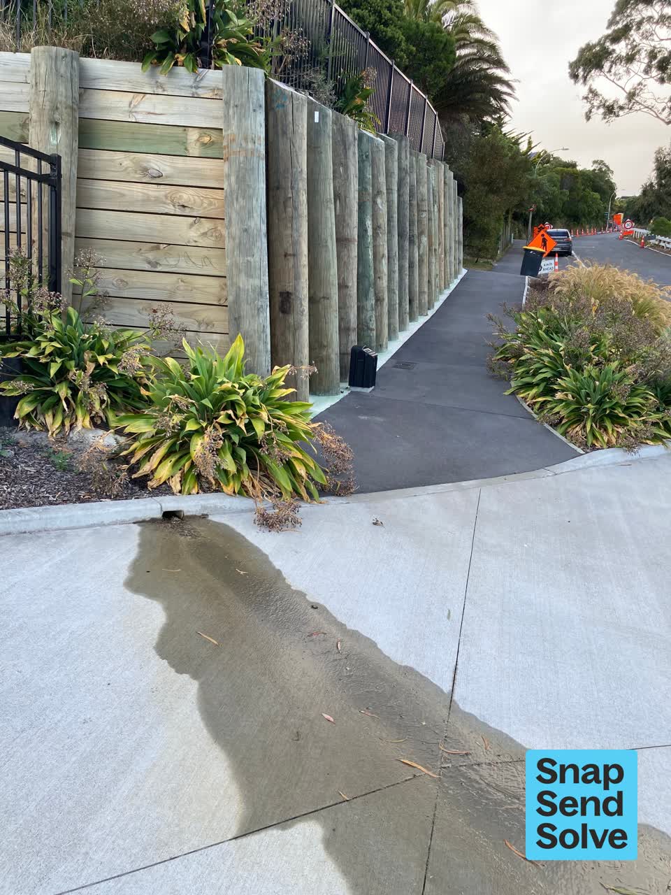 The photograph attached to this water leak report
