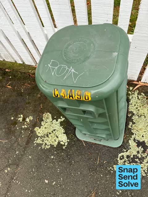 Graffiti on a cabinet, pole or railway asset, a report photo
