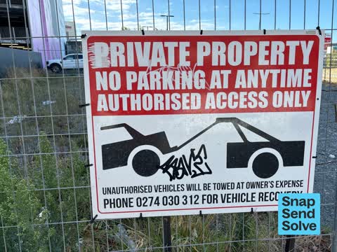 Graffiti on a sign, mural or public art, a report photo