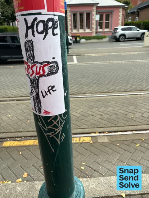 Graffiti on a cabinet, pole or railway asset — a report photo