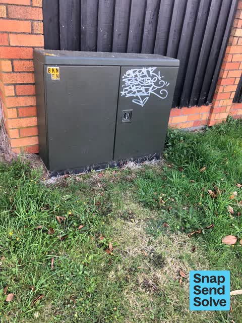 Graffiti on a cabinet, pole or railway asset, a report photo