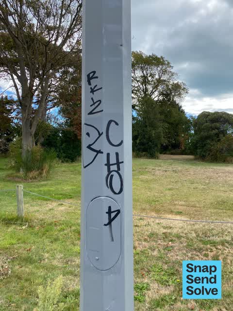 Graffiti on a cabinet, pole or railway asset, a report photo