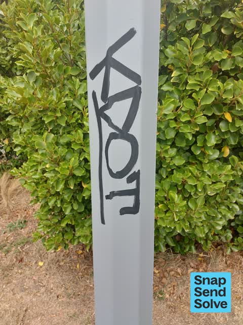 Graffiti on a cabinet, pole or railway asset, a report photo