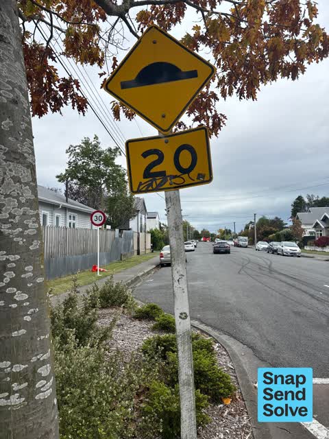 Graffiti on a sign, mural or public art, a report photo