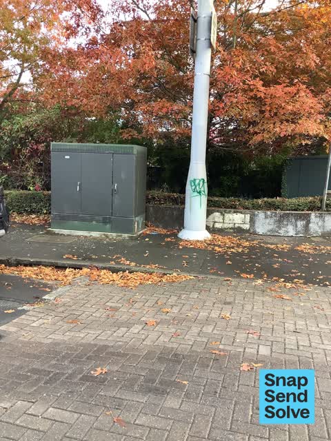 Graffiti on a cabinet, pole or railway asset — a report photo