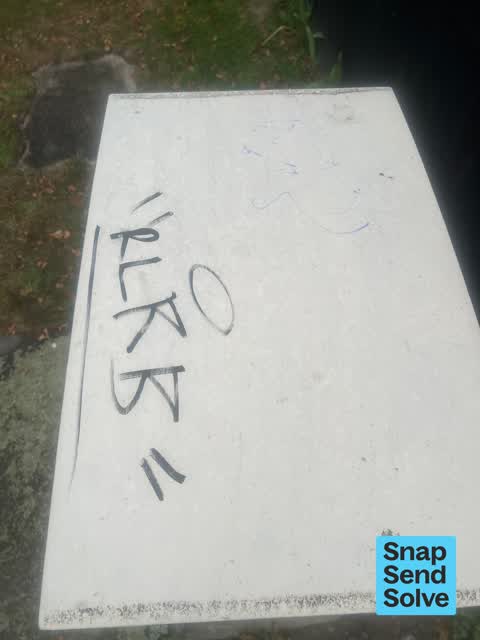 Graffiti on a cabinet, pole or railway asset, a report photo