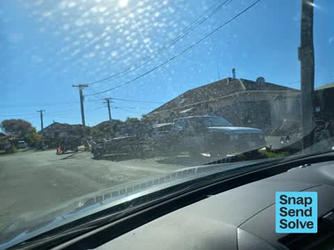 Hazard, vehicle, a report photo