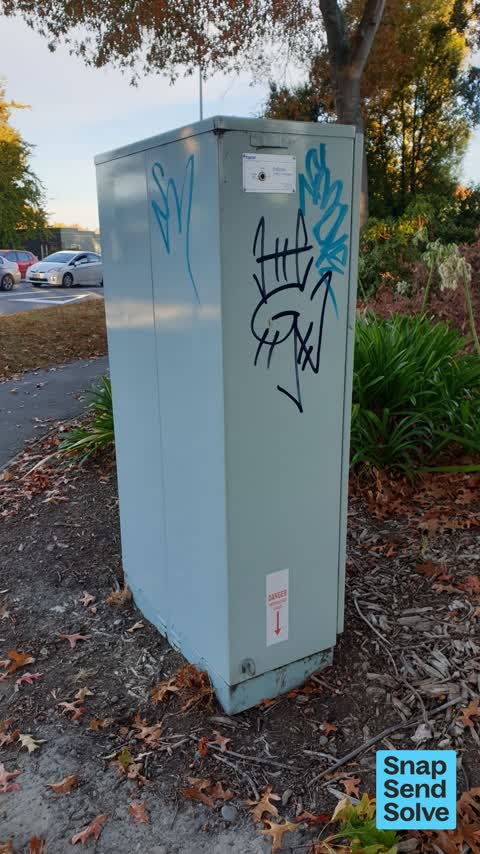 Graffiti on a cabinet, pole or railway asset, a report photo