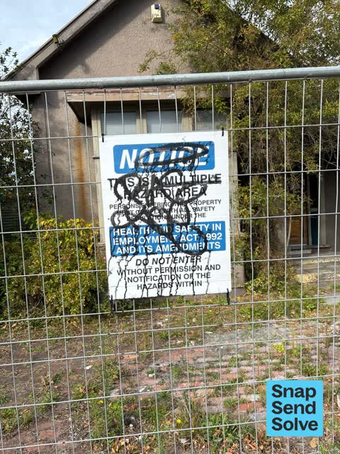 Graffiti on a sign, mural or public art, a report photo