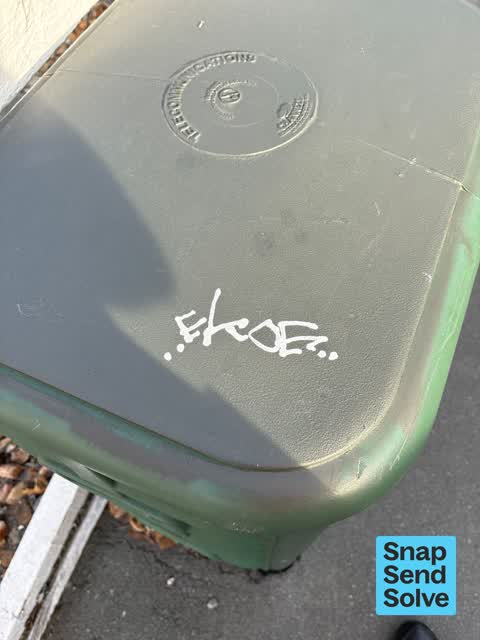 Graffiti on a cabinet, pole or railway asset, a report photo