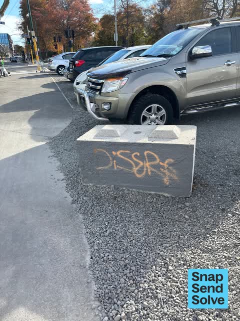 Graffiti on a fence, building or structure, a report photo