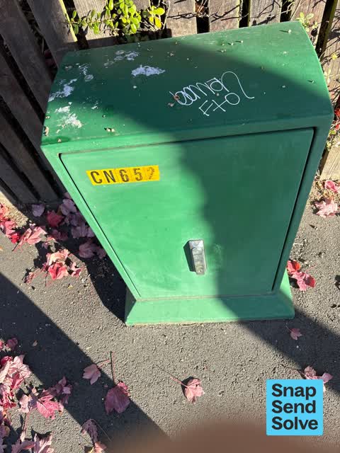 Graffiti on a fence, building or structure, a report photo