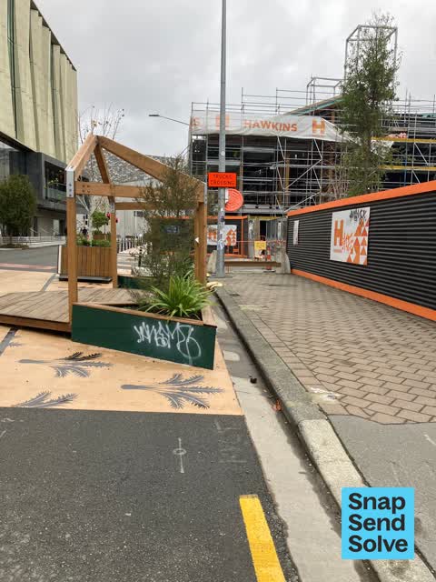 Graffiti on a fence, building or structure, a report photo