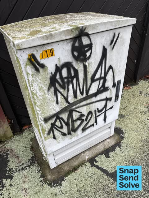 Graffiti on a cabinet, pole or railway asset, a report photo