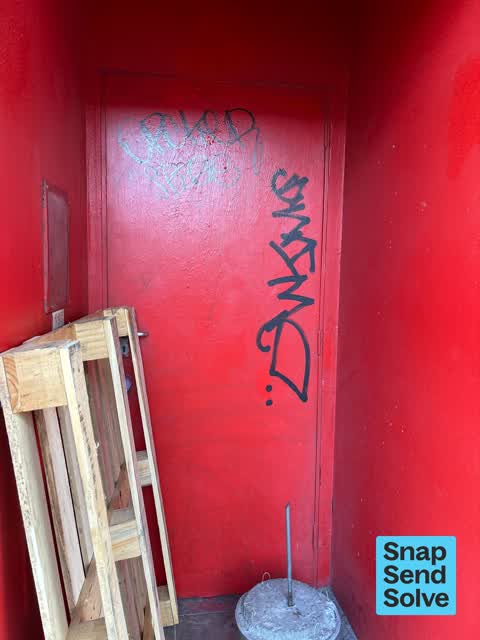 Graffiti on a fence, building or structure — a report photo