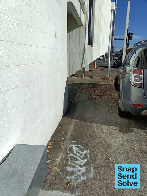 Graffiti on a road, footpath or bridge, a report photo