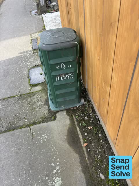 Graffiti on a cabinet, pole or railway asset, a report photo