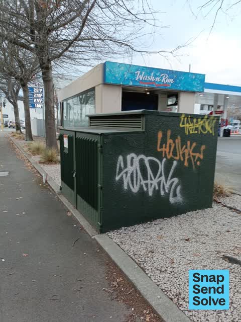 Graffiti on a cabinet, pole or railway asset — a report photo