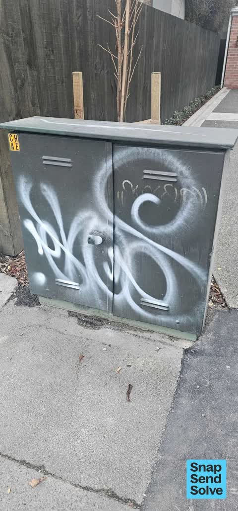 Graffiti on a cabinet, pole or railway asset, a report photo