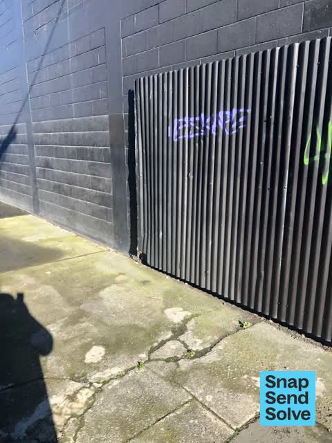 Graffiti on a fence, building or structure, a report photo