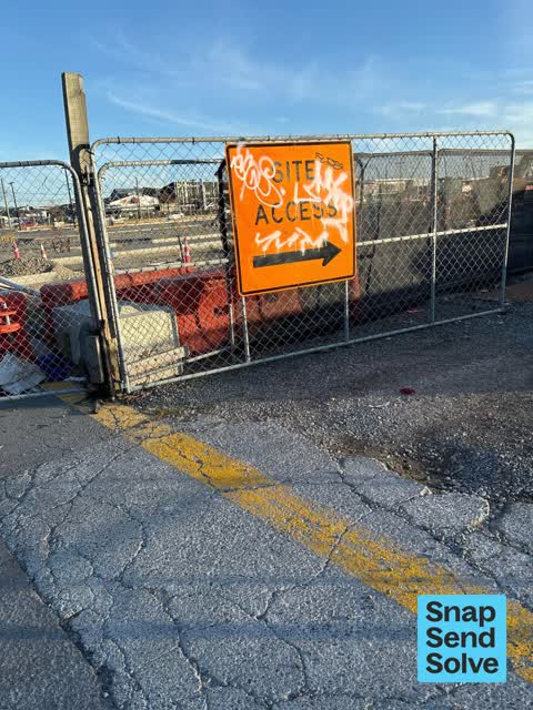 Graffiti on a sign, mural or public art, a report photo