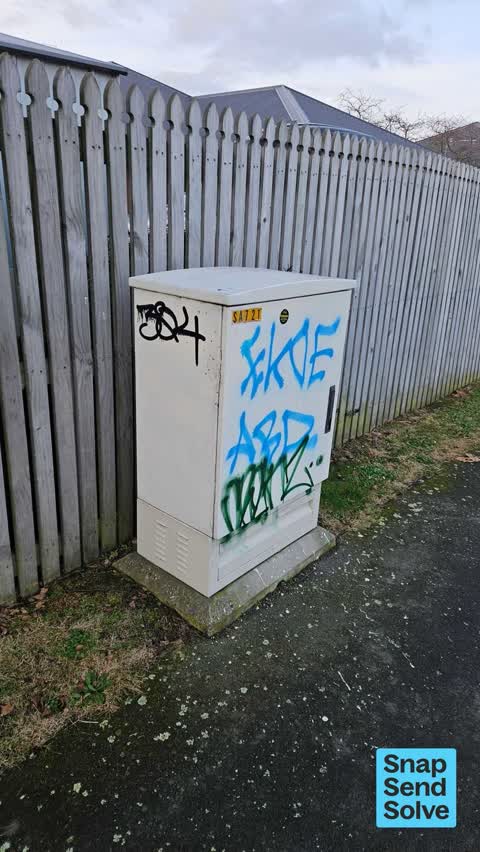 Graffiti on a cabinet, pole or railway asset, a report photo