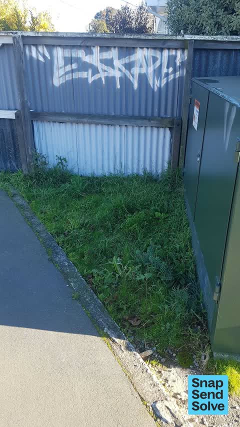 Graffiti on a fence, building or structure, a report photo
