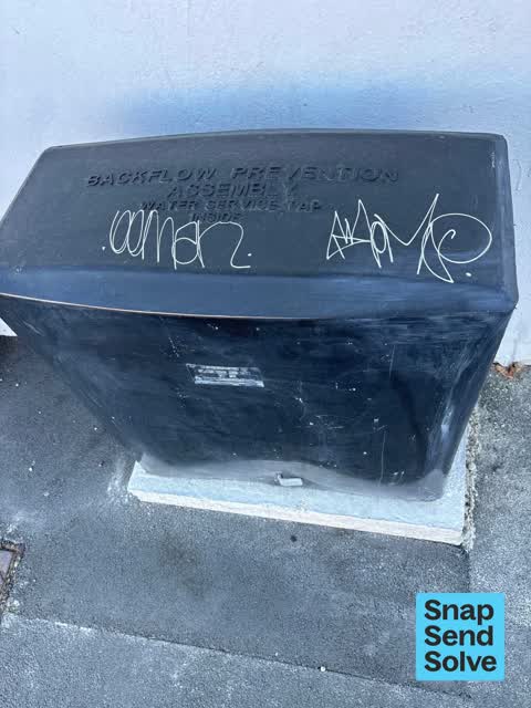 Graffiti on a cabinet, pole or railway asset — a report photo