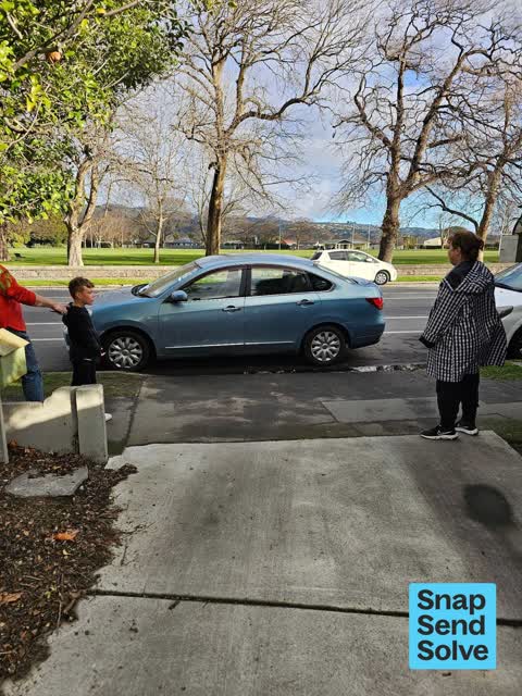 Hazard, vehicle, a report photo