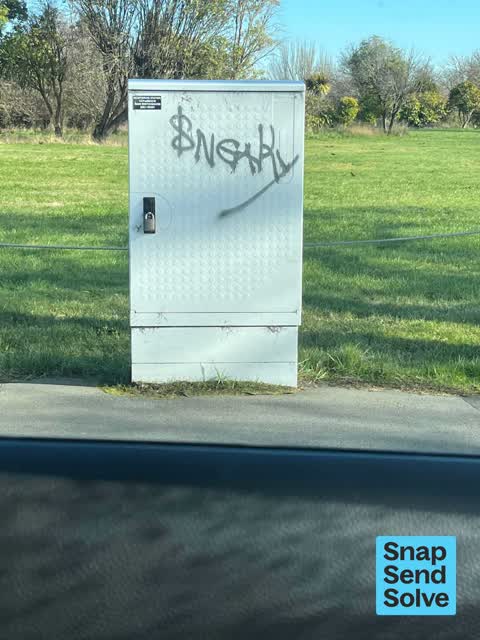 Graffiti on a cabinet, pole or railway asset, a report photo
