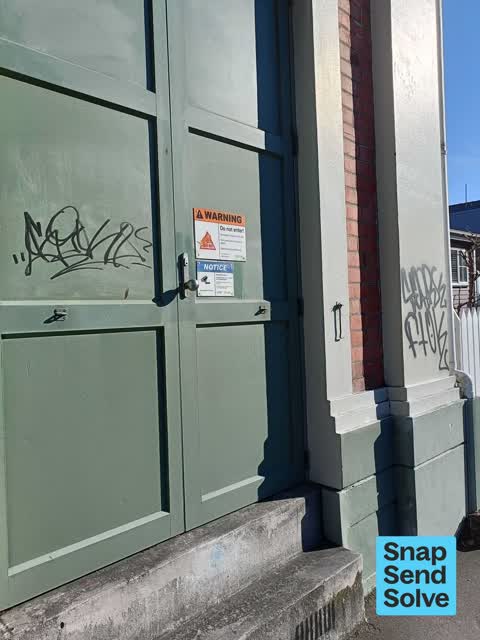 Graffiti on a cabinet, pole or railway asset, a report photo