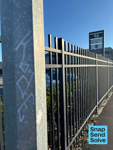 Graffiti on a cabinet, pole or railway asset, a report photo
