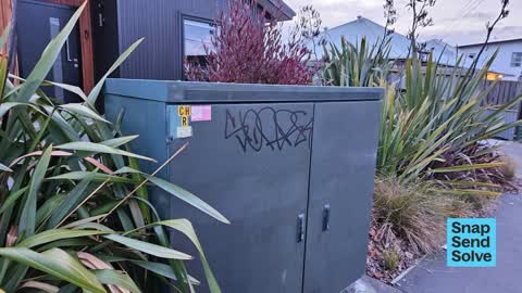 Graffiti on a cabinet, pole or railway asset, a report photo