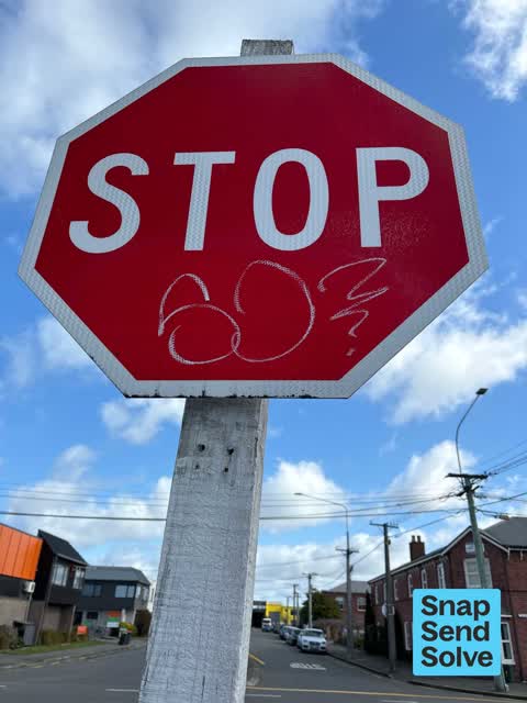 Graffiti on a sign, mural or public art — a report photo