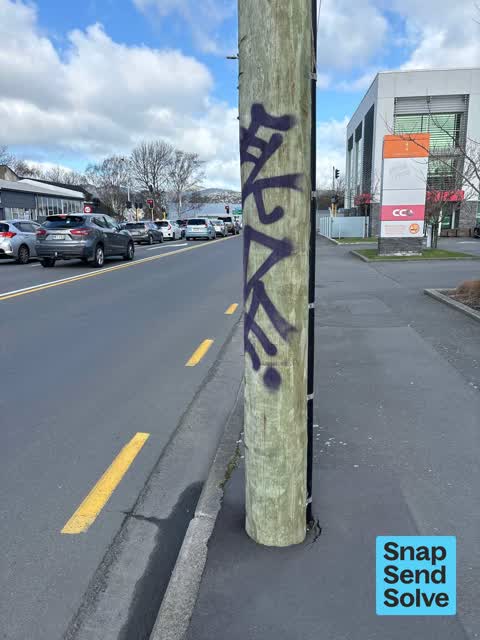 Graffiti on a cabinet, pole or railway asset, a report photo