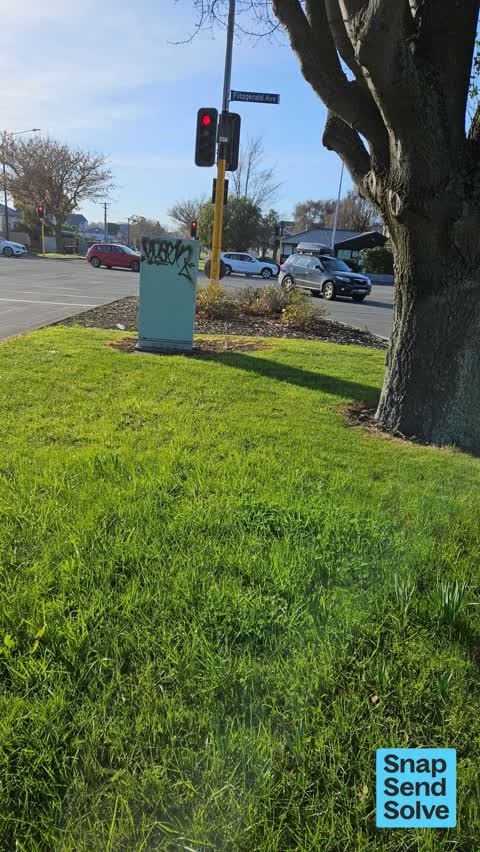 Graffiti on a cabinet, pole or railway asset — a report photo