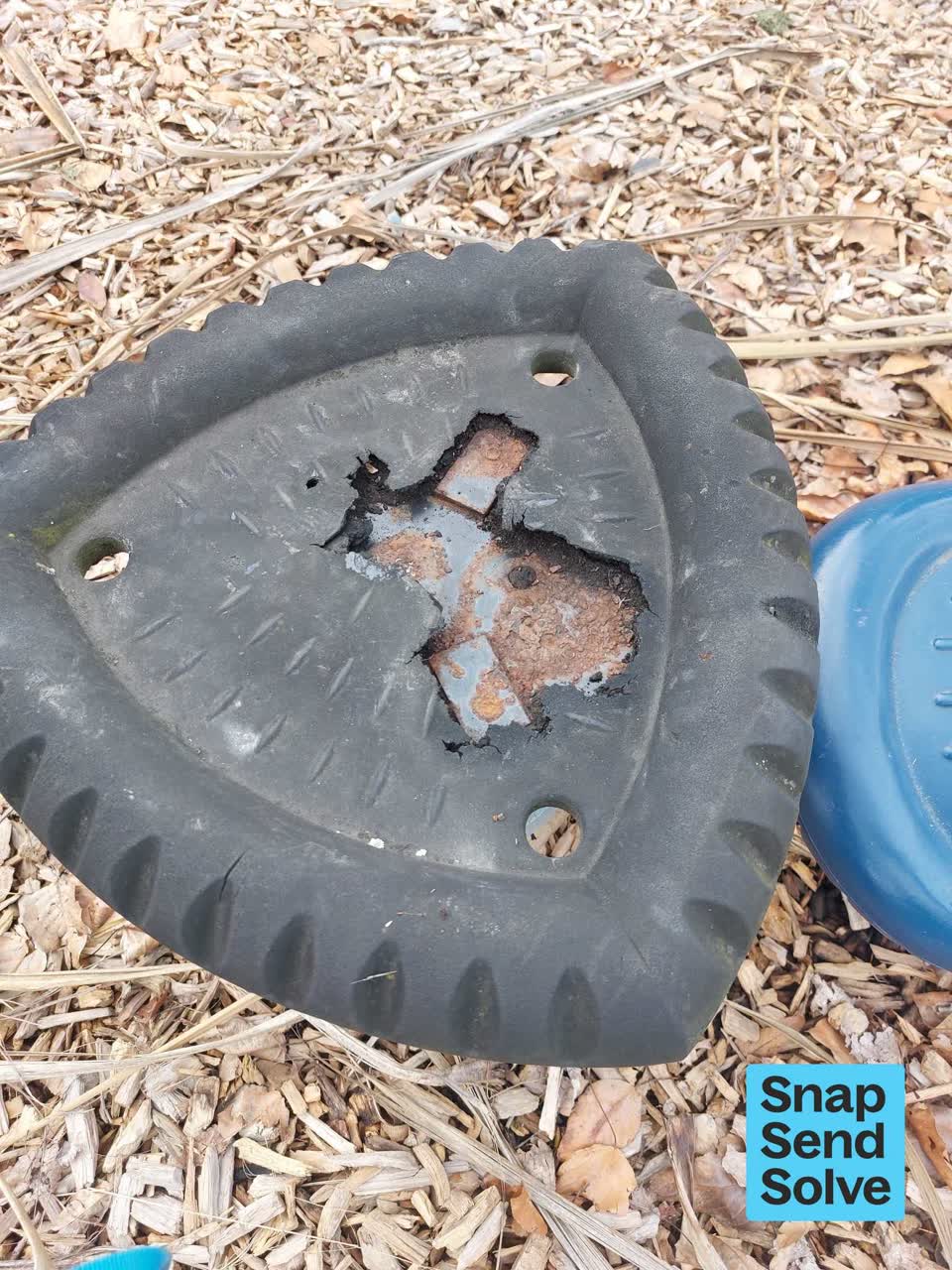 The photograph attached to this playground equipment report