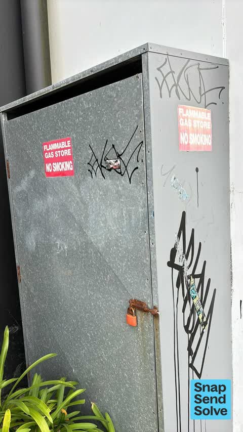 Graffiti on a cabinet, pole or railway asset, a report photo